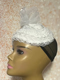 White Braided Fascinator Half Hat for Church Head Covering, Tea Parties and Other Special Occasions