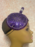Purple Double Cup Sequin Beaded hat for Church, Weddings, Tea Parties, and other special occasions