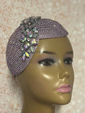 Lavender Double Cup Beaded hat for Church, Weddings, Tea Parties, and other special occasions