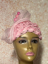 Beautiful Light Pink Fascinator Full Hat for Church head covering, Tea Party, Wedding, and other Special Occasions