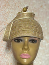 Gold Rhinestone Bling Fascinator Half Hat for Church, Tea Parties, Weddings and other special occasions