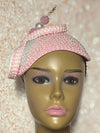 Pink and White Beaded hat for Church, Wedding, Mother of the Bride, Head Covering, Tea Parties and other special occasions