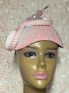 Pink and White Beaded hat for Church, Wedding, Mother of the Bride, Head Covering, Tea Parties and other special occasions