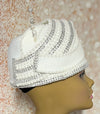 White Beaded Full Hat for church, weddings, and special occasions, Gift for Mom, Sister, Wife, Her