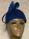 Royal Blue Fascinator Half Hat for Church, Weddings and Special Occasion
