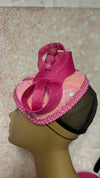 Pink Bead and Sequin Teardrop Fascinator, Light Pink Half Hat for Church head covering, Tea Party, Weddings, and other Special Occasions