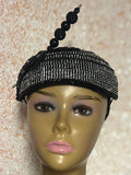 Black Beaded Flower Fascinator Hat for weddings, church and special occasions, Gift for Mom, Sister, Wife, Her