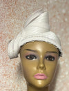 White Satin Fascinator Half Hat for Weddings, Church Head Covering, Tea Parties, and other Special Occasions