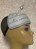 Silver/Gray Beaded Bling Fascinator Hat for Church, Weddings, Tea Parties, and Other Special Occasions