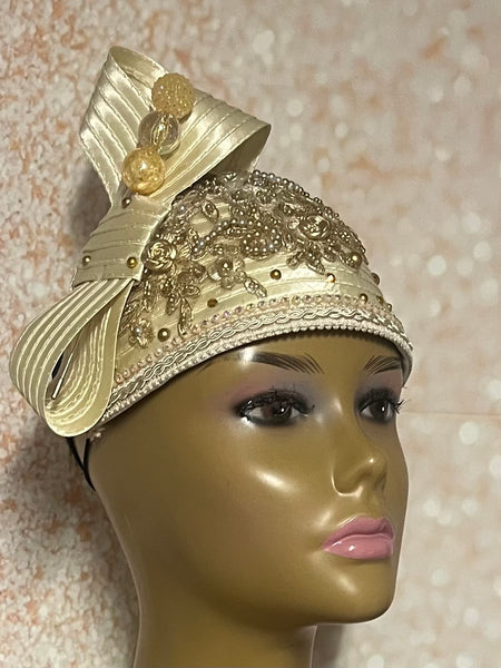 Yellow Fascinator Full Hat, Church Head Covering, Headwear, Tea Parties, Weddings and other Special Occasions