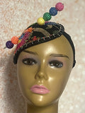 Multicolor Teardrop Fascinator Half Hat, Handmade Church Hat, Tea Parties and Special Occasions