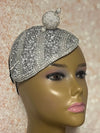 Silver Beaded Bling Teardrop Fascinator: Beaded Half Hat for Special Occasions