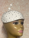 White Bling Rhinestone Studded Full Hat for Women, White Hat For Church, wedding, derby hat, tea parties and other special occasions