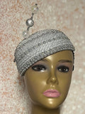 Silver/Gray Beaded Bling Fascinator Hat for Church, Weddings, Tea Parties, and Other Special Occasions