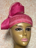 Hot Pink Beaded hat for Church, Magenta Wedding Half Hat for Mother of the Bride, Head Covering, Tea Parties and other special occasions