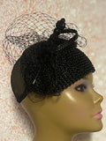 Black Bead Fascinator Half Hat for weddings, church and special occasions, Gift for Mom, Sister, Wife, Her