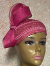 Hot Pink Beaded hat for Church, Magenta Wedding Half Hat for Mother of the Bride, Head Covering, Tea Parties and other special occasions