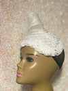 White Braided Sinamay Bow Fascinator Half Hat for Church Head Covering, Tea Parties and Other Special Occasions