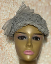 Gray and Silver Fascinator Half Hat for Church, Tea Party, Weddings and Special Occasions