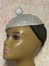 Silver Rhinestone Bling Teardrop Fascinator Half Hat, Church, Wedding, Tea Party Headpiece