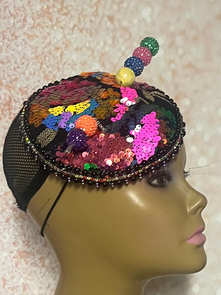 Multicolor Round Fascinator, Handmade Church, Weddings, Tea Parties and Special Occasions
