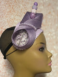 Lavender Beaded Sequin Headband Button hat for Church, Wedding, Mother of the Bride, Head Covering, Tea Parties and other special occasions