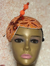 Orange Double Cup Rhinestone Crystal Bling Fascinator | Teardrop Half Hat