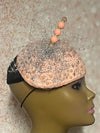 Peach Lace Fascinator Half Hat, Weddings, Church, Tea Parties, and other Special Occasions