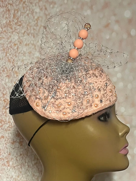 Silver Rhinestones Crystal Bling Fascinator Half Hat for Church, Tea Parties, Weddings and other special occasions