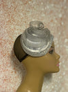 Gray Rings Half Hat for Church, Wedding, and Special Occasions