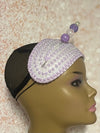 Lavender and Iridescent Beaded Headband: Church Wedding Head Covering Special Occasions