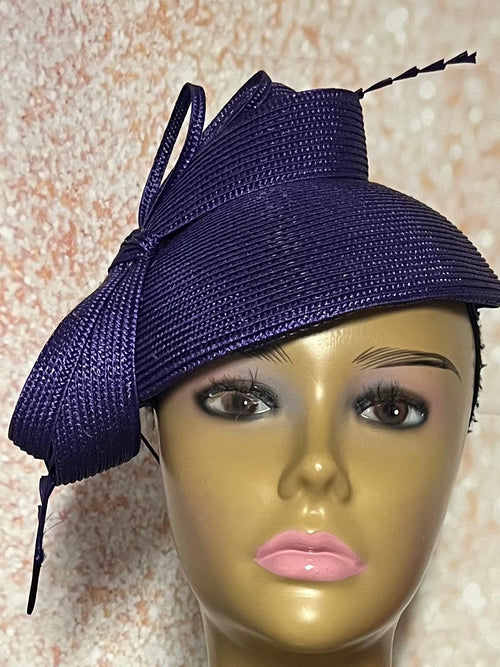 Purple Womens Church Hat, Full Coverage, Mother of the Bride Wedding Hat, Tea Party Hat. Gift for Mom, Wife, Her.