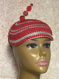 Red and Silver Beaded Half Hat Fascinator for weddings, church and special occasions, Gift for Mom, Sister, Wife, Her