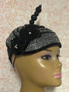 Black Beaded Flower Fascinator Hat for weddings, church and special occasions, Gift for Mom, Sister, Wife, Her