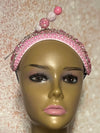 Pink and White Beaded Headband shaped hat for Church, Wedding, Mother of the Bride, Head Covering, Tea Parties and other special occasions