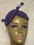 Purple Double Cup Sequin Beaded hat for Church, Weddings, Tea Parties, and other special occasions