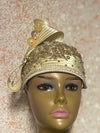 Gold/Beige Beaded  Rhinestone Fascinator Half Hat for Church, Tea Parties, Weddings and other special occasions