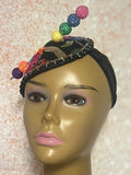 Multicolor Teardrop Fascinator Half Hat, Handmade Church Hat, Tea Parties and Special Occasions