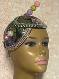 Multicolor Double Cup Teardrop Pastel Fascinator, Handmade Church Half Hat, Tea Parties and Special Occasions