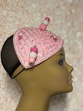 Pink Lace Rhinestone hat for Church, Wedding, Mother of the Bride, Head Covering, Tea Parties and other special occasions