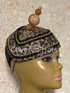 Leopard Print Rhinestone Fascinator, Half Hat for Church and Special Occasions