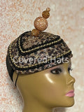 Leopard Print Rhinestone Fascinator, Half Hat for Church and Special Occasions