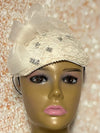 Cream/Beige Fascinator Half Hat for Church Head Covering, Tea Parties, Weddings and other special occasions