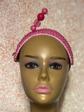 Pink Beaded Headband shaped hat for Church, Wedding, Mother of the Bride, Head Covering, Tea Parties and other special occasions