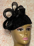 Black Sequin Half Hat for Church Head Covering, Mother of the Bride, Tea Party and other Special Occasions