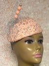 Peach Lace Fascinator Half Hat, Weddings, Church, Tea Parties, and other Special Occasions