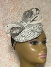 Silver and White Sequin Disc Shiny Bling Fascinator Half Hat for Church, Tea Parties, Weddings and other special occasions