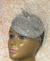 Silver Sequin Disc Shiny Bling Fascinator Half Hat for Church, Tea Parties, Weddings and other special occasions