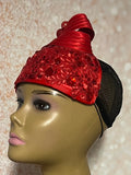 Red Beaded Lace Half Hat Fascinator for weddings, church, and special occasions, Gift for Mom, Sister, Wife, Her