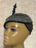 Black Beaded Flower Fascinator Hat for weddings, church and special occasions, Gift for Mom, Sister, Wife, Her